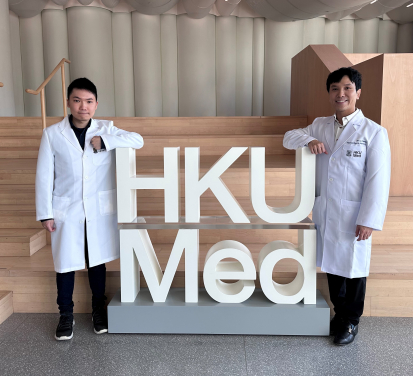 A research team from HKUMed discovers using real-world data that the newest glucose-lowering drug could reduce the risks of renal and respiratory diseases. The research team members include: (from left) Philip Au Chun-ming and Dr Cheung Ching-lung.
 